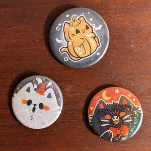 Spooky Cats Pin Set